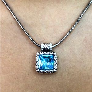 Brighton Regina Blue Square Pendant Necklace